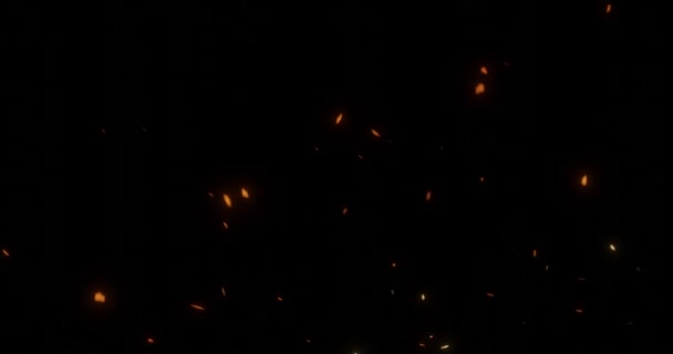 火のメンバーや火花が空中を飛んでビデオオーバーレイ効果を — ストック動画
