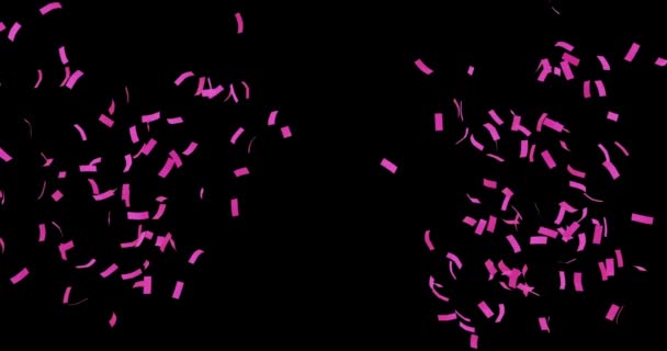 Latar Belakang Konfetti Pink Untuk Perayaan Konsep Lapis Matte Dapat — Stok Video