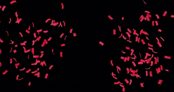 Confettis Rouge Fond Pour Les Célébrations Concept Avec Fond Transparent — Video