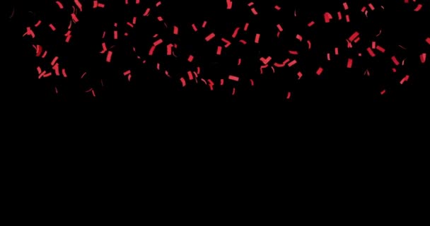 Confettis Rouges Papier Pour Les Célébrations Superposition Vidéo Arrière Plan — Video