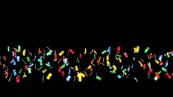 Fond Confetti Coloré Pour Concept Célébrations Isolé Sur Noir — Photo