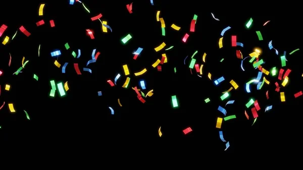 Fond Confetti Coloré Pour Concept Célébrations Isolé Sur Noir — Photo