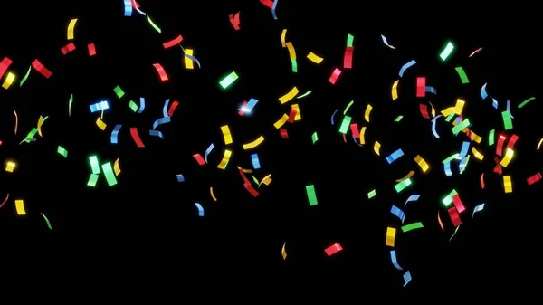 Fond Confetti Coloré Pour Concept Célébrations Isolé Sur Noir — Photo