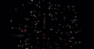 Doğum günü, düğün ve kutlama konsepti için konfeti arka planı, Mov biçiminde alfa kanalı şeffaf arka planı.