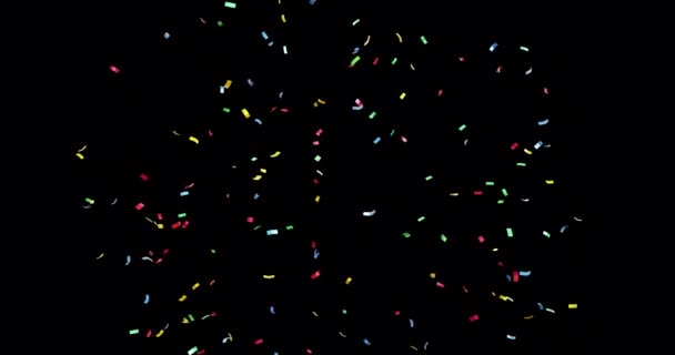 Tło Confetti Urodziny Ślub Uroczystości Koncepcja Kanału Alfa Przejrzyste Tło — Wideo stockowe