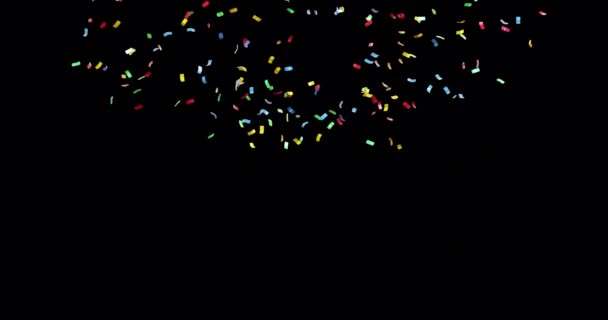 Fondo Confetti Para Concepto Cumpleaños Boda Celebración Con Fondo Transparente — Vídeos de Stock