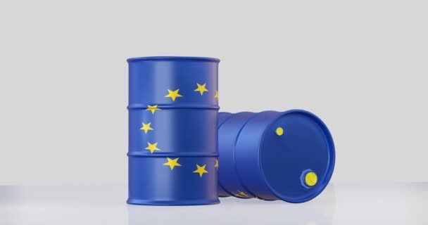 Barril Petróleo Bandeira Euro — Vídeo de Stock