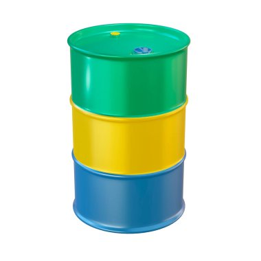 Gabon bayrağında 3 boyutlu izole yağ varili.