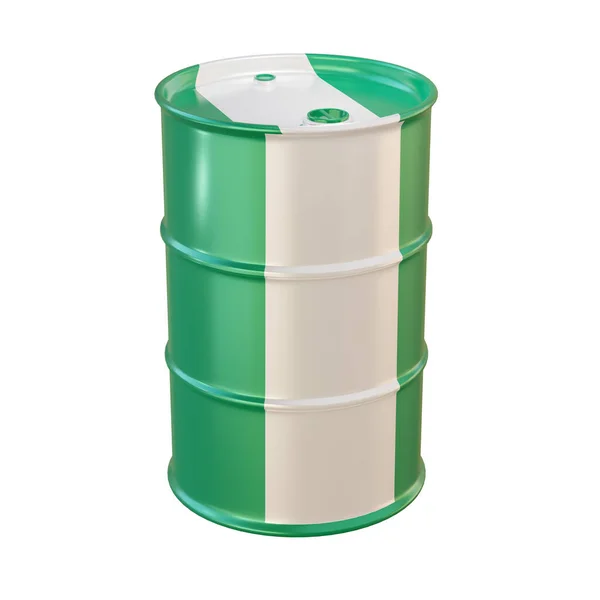 Isolated Render Oil Barrel Nigeria Flag — Stock Photo, Image