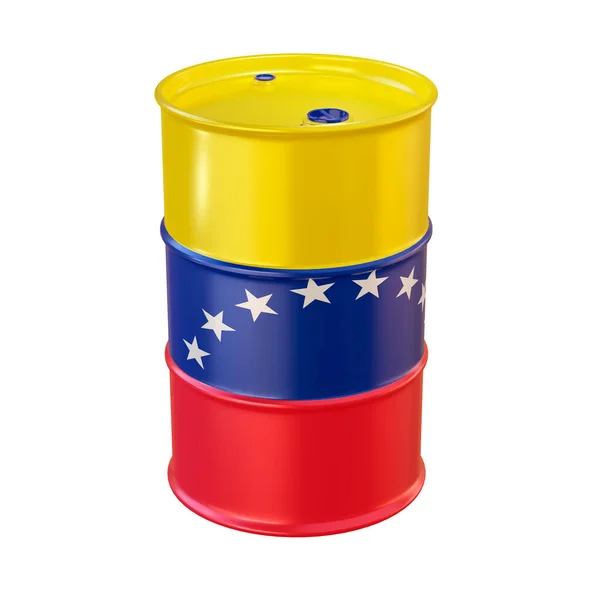 Izolované Vykreslení Barelu Ropy Venezuelské Vlajce — Stock fotografie