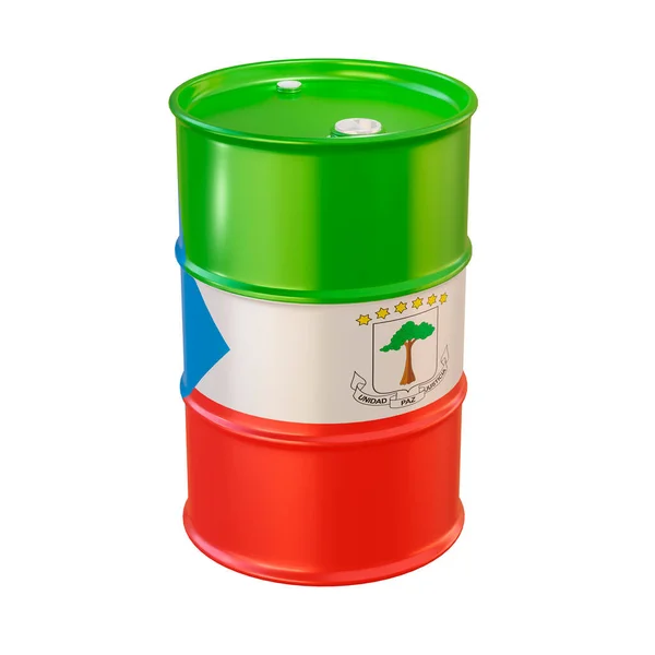 Isolated Render Oil Barrel Equatorial Guinea Flag — ストック写真