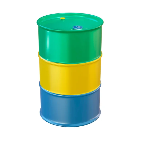 Elszigetelt Render Oil Barrel Gabon Flag — Stock Fotó