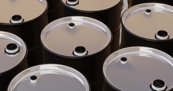 Isolated Render Crude Oil Barrels — Stock Video