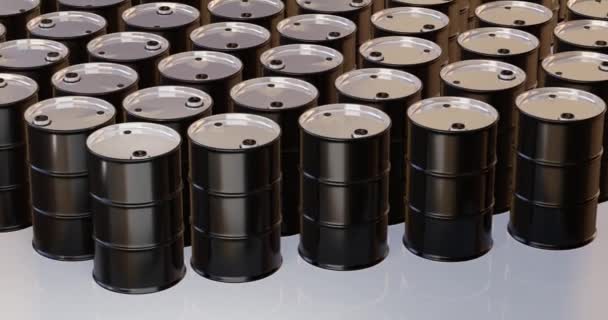 Isolated Render Crude Oil Barrels — Stock Video