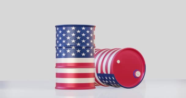 Izolált Render Oil Barrel Flag Color Combination — Stock videók