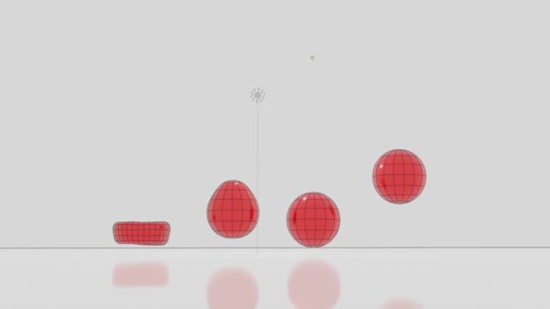 ボールが3Dシミュレーションを — ストック動画