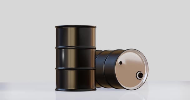 Rotating Steel Drums Oil Barrels Related Concepts — Stock Video