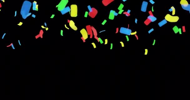 Confetti Fondo Para Concepto Celebraciones Con Canal Alfa Para Superposición — Vídeos de Stock