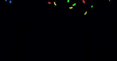 Mov biçiminde kaplama için alfa kanalı ile kutlama konfetisi arkaplanı.