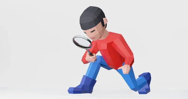 Render Search Inspect Check Magnifying Glass — Foto de Stock