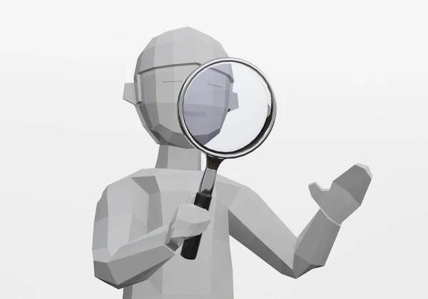 Render Search Inspect Check Magnifying Glass — Stockfoto