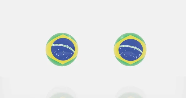 Renderização Globo Brasil Países Bandeira Para Ícone Símbolo — Fotografia de Stock