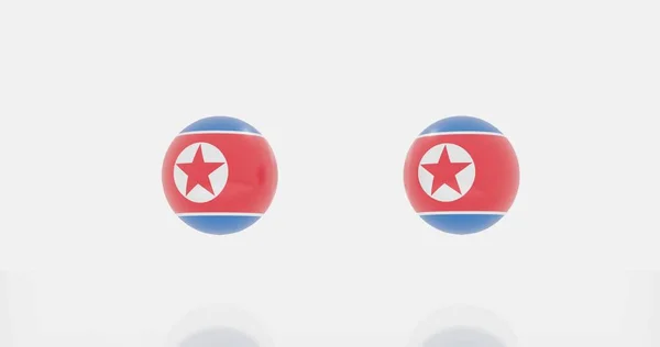 Render Globe North Korea Countries Flag Icon Symbol — Stock Photo, Image