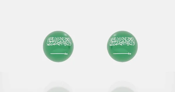 Darstellung Des Globus Saudi Arabien Flagge Für Symbol Oder Symbol — Stockfoto