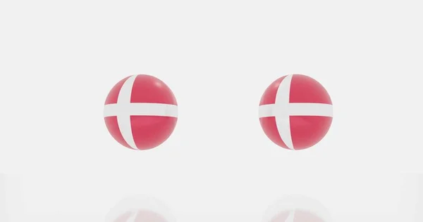Renderizado Del Globo Dinamarca Bandera Para Icono Símbolo — Foto de Stock