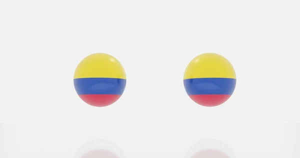 Render Globe Colombia Flag Icon Symbol — Stock Photo, Image