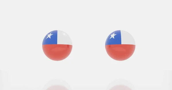 Рендеринг Земного Шара Флагом Чили Иконки Символа — стоковое фото