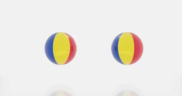 Render Globe Romania Flag Icon Symbol — Stock Photo, Image