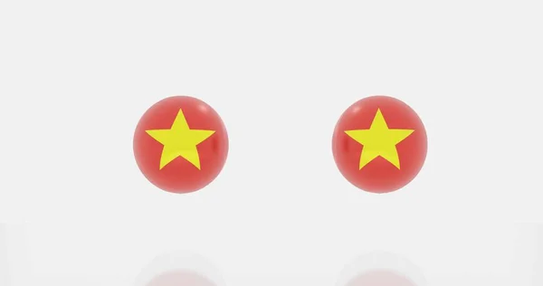 アイコンやシンボルのためのベトナムの旗で地球の3Dレンダリング — ストック写真