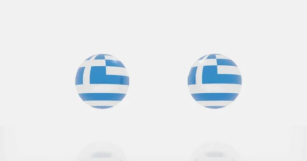 Render Globe Greece Flag Icon Symbol — Stock Photo, Image