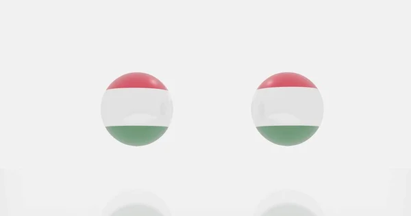 Vykreslení Globu Maďarské Vlajce Pro Ikonu Nebo Symbol — Stock fotografie