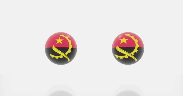 Render Globe Angola Flag Icon Symbol — Stock Photo, Image