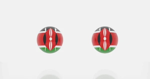 Renderowanie Kuli Ziemskiej Kenii Flagi Ikony Lub Symbolu — Zdjęcie stockowe