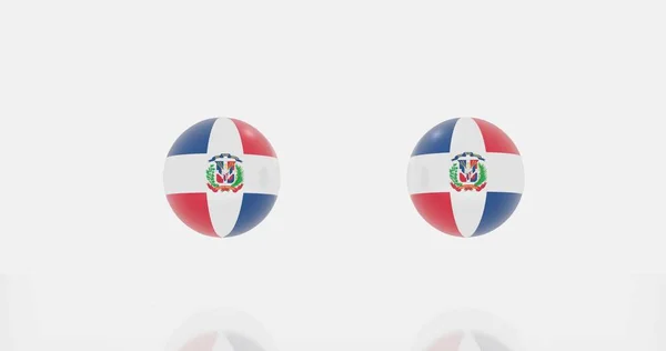 Рендеринг Земного Шара Флагом Доминиканской Республики Иконки Символа — стоковое фото