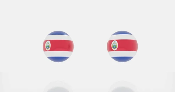 Render Globe Costa Rica Flag Icon Symbol — Stock Photo, Image