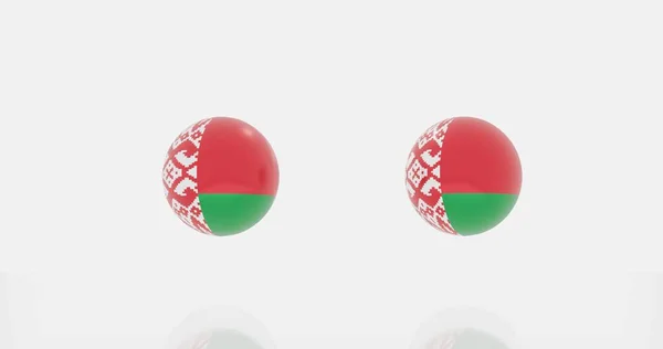 Рендеринг Земного Шара Белорусском Флаге Иконки Символа — стоковое фото