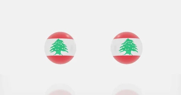 Renderizado Del Globo Bandera Del Líbano Para Icono Símbolo — Foto de Stock