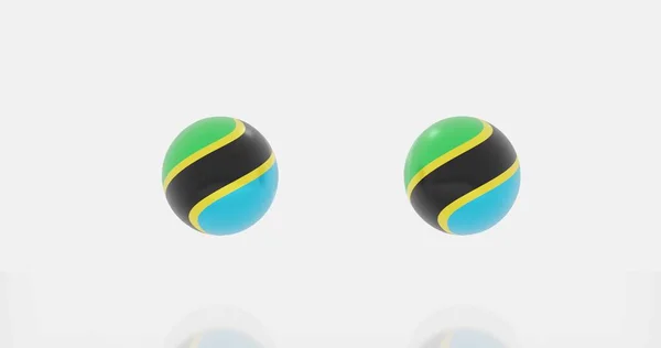 Weergave Van Wereldbol Tanzania Vlag Voor Icoon Symbool — Stockfoto
