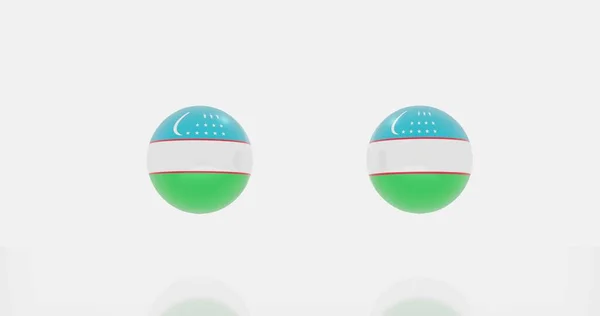 Rendu Globe Ouzbékistan Drapeau Pour Icône Symbole — Photo