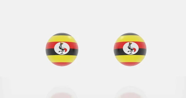Καθιστούν Σφαίρα Στη Σημαία Της Ουγκάντας Για Εικονίδιο Σύμβολο — Φωτογραφία Αρχείου