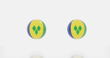 Simge veya sembol için Saint Vincent ve Grenadines bayrağının 3D canlandırması.