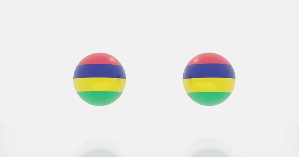 Render Globe Mauritius Flag Icon Symbol — Stock Photo, Image