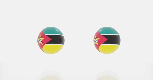 Weergave Van Wereldbol Mozambique Vlag Voor Pictogram Symbool — Stockfoto
