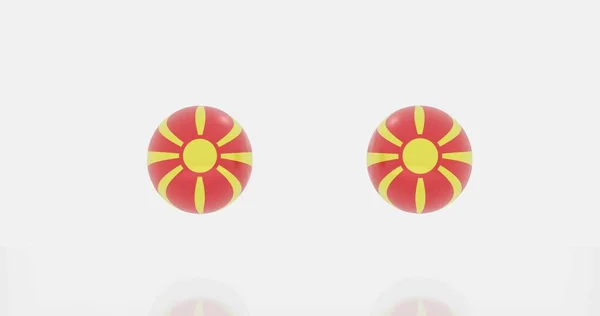 Weergave Van Wereldbol Noord Macedonië Vlag Voor Pictogram Symbool — Stockfoto