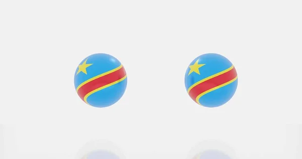 Render Globe Democratic Republic Congo Flag Icon Symbol — Stock Photo, Image