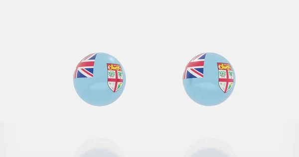 Renderizado Del Globo Bandera Fiji Para Icono Símbolo — Foto de Stock